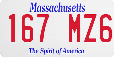 MA license plate 167MZ6