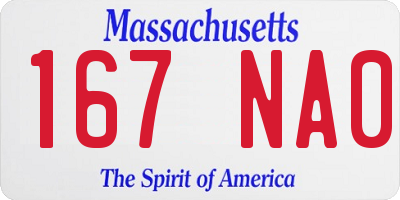 MA license plate 167NA0