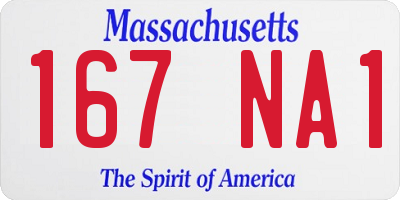 MA license plate 167NA1