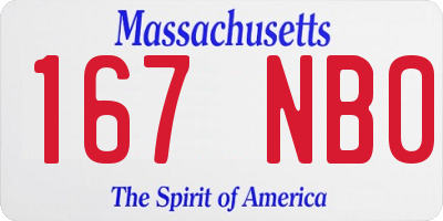 MA license plate 167NB0