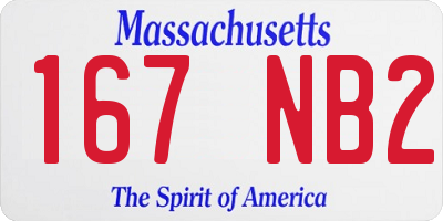 MA license plate 167NB2