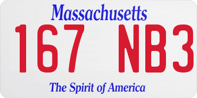 MA license plate 167NB3