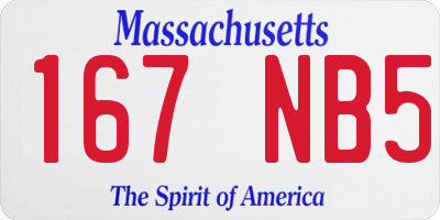 MA license plate 167NB5