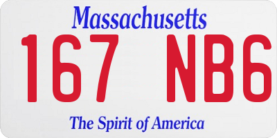 MA license plate 167NB6