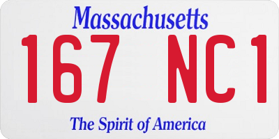 MA license plate 167NC1
