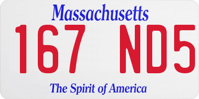 MA license plate 167ND5