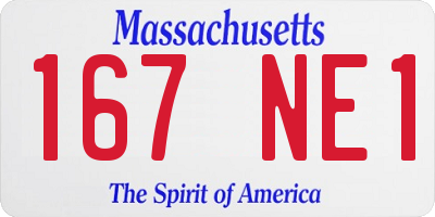MA license plate 167NE1