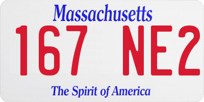 MA license plate 167NE2