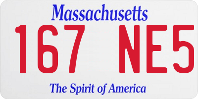 MA license plate 167NE5