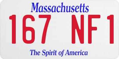 MA license plate 167NF1