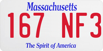 MA license plate 167NF3