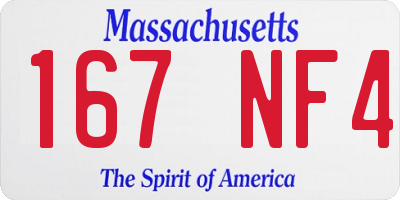 MA license plate 167NF4