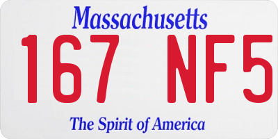 MA license plate 167NF5