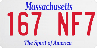 MA license plate 167NF7