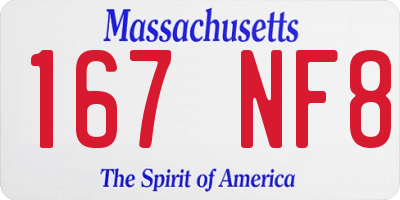 MA license plate 167NF8