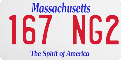 MA license plate 167NG2