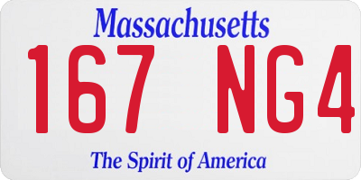 MA license plate 167NG4