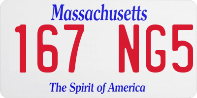 MA license plate 167NG5