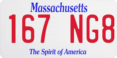 MA license plate 167NG8