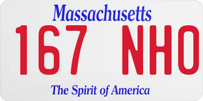 MA license plate 167NH0