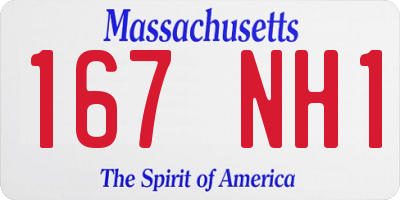 MA license plate 167NH1