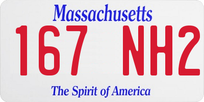 MA license plate 167NH2