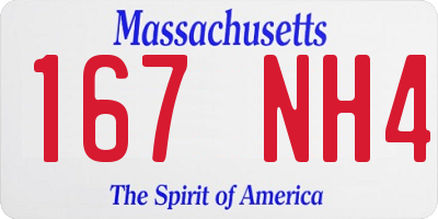MA license plate 167NH4