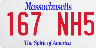 MA license plate 167NH5