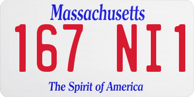 MA license plate 167NI1