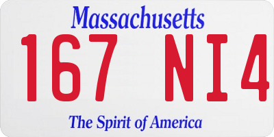MA license plate 167NI4