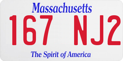 MA license plate 167NJ2