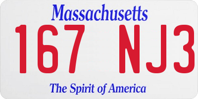 MA license plate 167NJ3