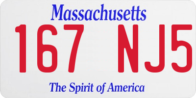 MA license plate 167NJ5
