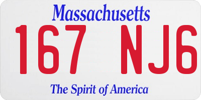 MA license plate 167NJ6