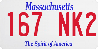 MA license plate 167NK2
