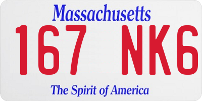 MA license plate 167NK6
