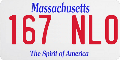 MA license plate 167NL0