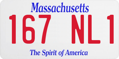 MA license plate 167NL1