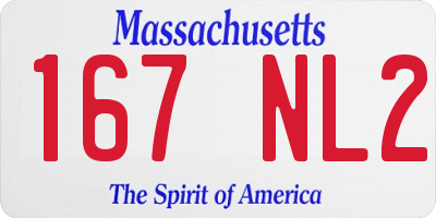 MA license plate 167NL2