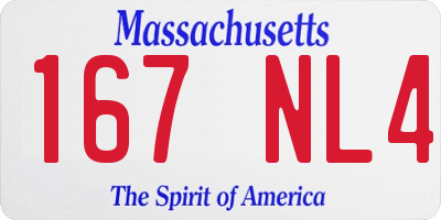 MA license plate 167NL4