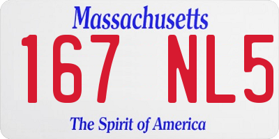 MA license plate 167NL5