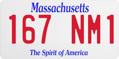 MA license plate 167NM1