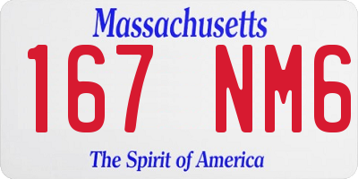 MA license plate 167NM6