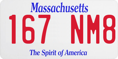 MA license plate 167NM8