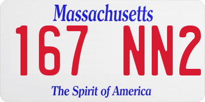 MA license plate 167NN2