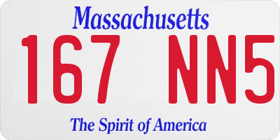 MA license plate 167NN5