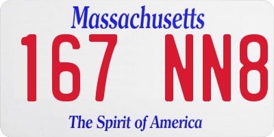 MA license plate 167NN8