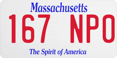 MA license plate 167NP0