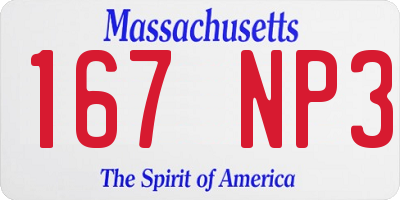 MA license plate 167NP3