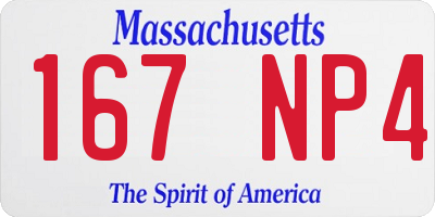 MA license plate 167NP4